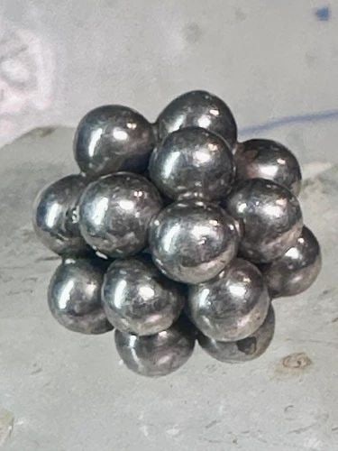 BALLS CLUSTER ORBS CHA CHA BEADED RING VINTAGE SIZE 6.75 STERLING SILVER WOMEN G: BALLS CLUSTER ORBS CHA CHA BEADED RING VINTAGE SIZE 6.75 STERLING SILVER WOMEN G Balls Cluster Orbs Cha Cha Beaded ring Vintage Size 6.75 sterling silver women girls Stamped but hard to read Balls Do 