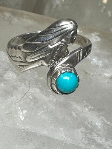 MERMAID RING TURQUOISE SIZE 6.75 STERLING SILVER WOMEN (1 of 2)