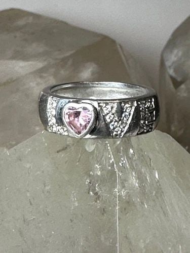 LOVE RING SIZE 6.75 WORDS BAND VALENTINE STERLING SILVER WOMEN: LOVE RING SIZE 6.75 WORDS BAND VALENTINE STERLING SILVER WOMEN Love ring size 6.75 words band Valentine sterling silver women Size 6.75 Weight 4.9g Width. 1/4"