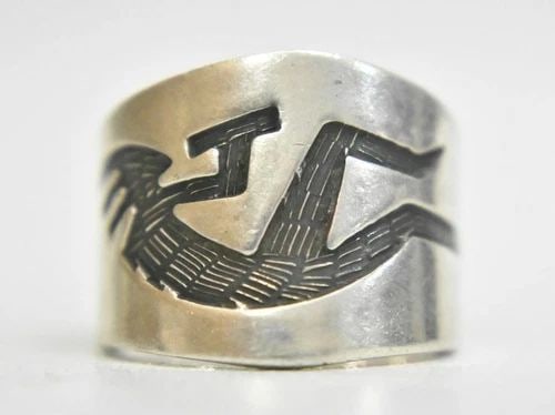 KOKOPELLI RING FERTILITY BAND STERLING SILVER MEXICO SIZE 6 (1 of 2)