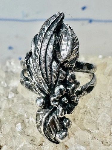 LEAF RING PINKY BAND SIZE 4.50 STERLING SILVER WOMEN GIRLS (1 of 2)