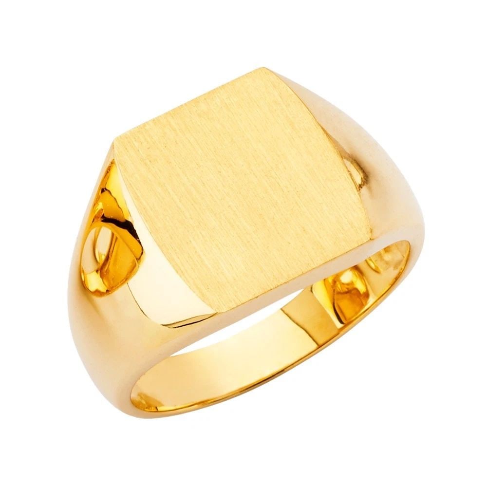 NEW 14K YELLOW GOLD MEN'S SIGNET RING - SIZE 10: NEW 14K YELLOW GOLD MEN'S SIGNET RING MEN'S SIGNET RING NEW 14K YELLOW GOLD WIDTH : WEIGHT : 6.9g