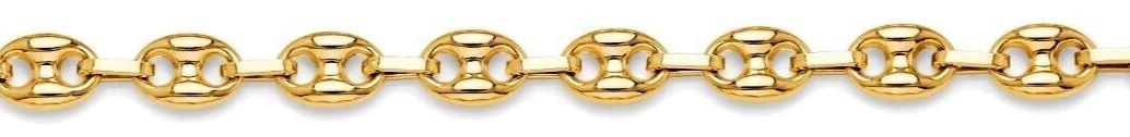 NEW 14K YELLOW GOLD PUFFED MARINER BRACELET (1 of 2)