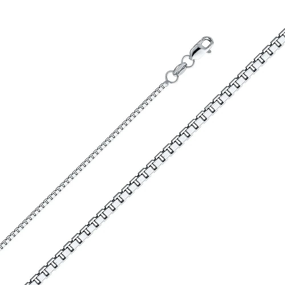 NEW 14K WHITE GOLD 1.2MM BOX CHAIN (1 of 2)