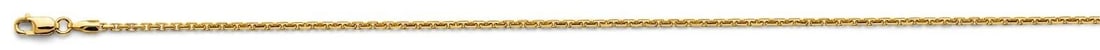 NEW 14K YELLOW GOLD 1.3MM SOLID DC CABLE CHAIN (1 of 2)
