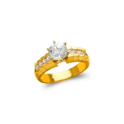 NEW 14K YELLOW GOLD LADIES FASHION SOLITAIRE RING (1 of 2)