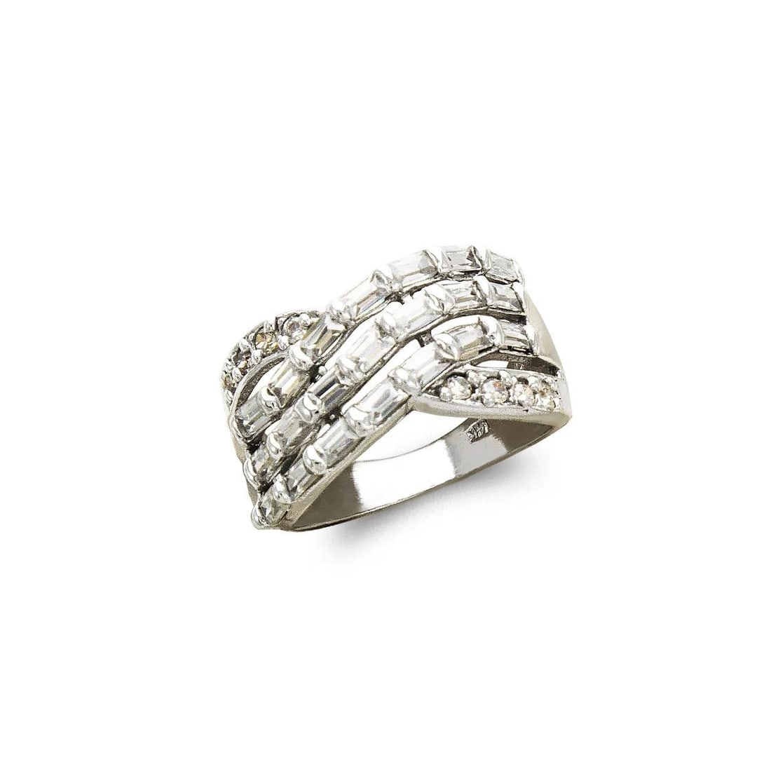 NEW 14K WHITE GOLD LADIES WHITE FASHION RING (1 of 2)