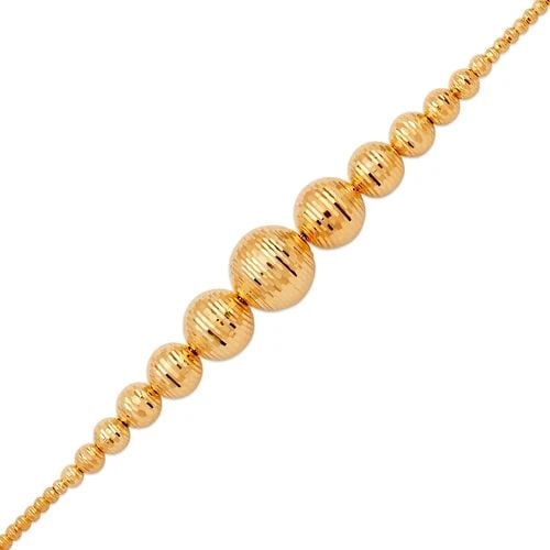 NEW 14K YELLOW GOLD GRADUATED DC DISCO BEAD BRACELET (1 of 2)