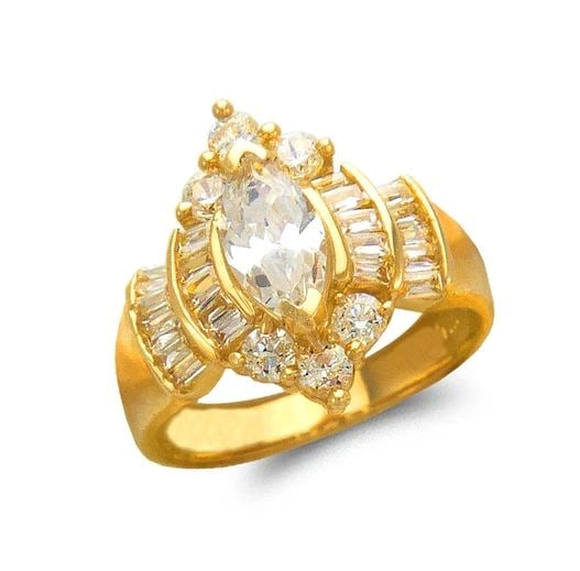 NEW 14K YELLOW GOLD LADIES FASHION SOLITAIRE RING (1 of 2)
