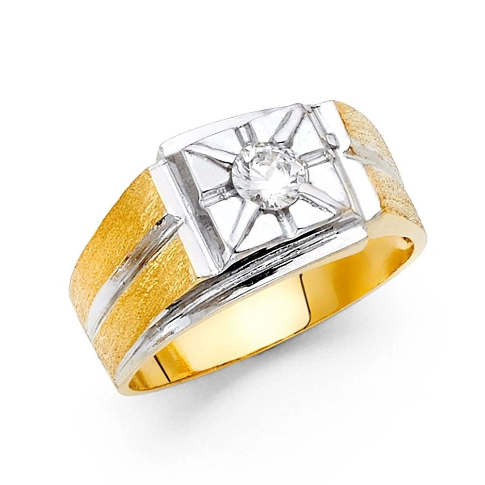 NEW 14K TWO TONE GOLD MEN'S RING - SIZE 10: NEW 14K TWO TONE GOLD MEN'S RING MEN'S RING NEW 14K TWO TONE GOLD WIDTH : 10 mm WEIGHT : 6.1g