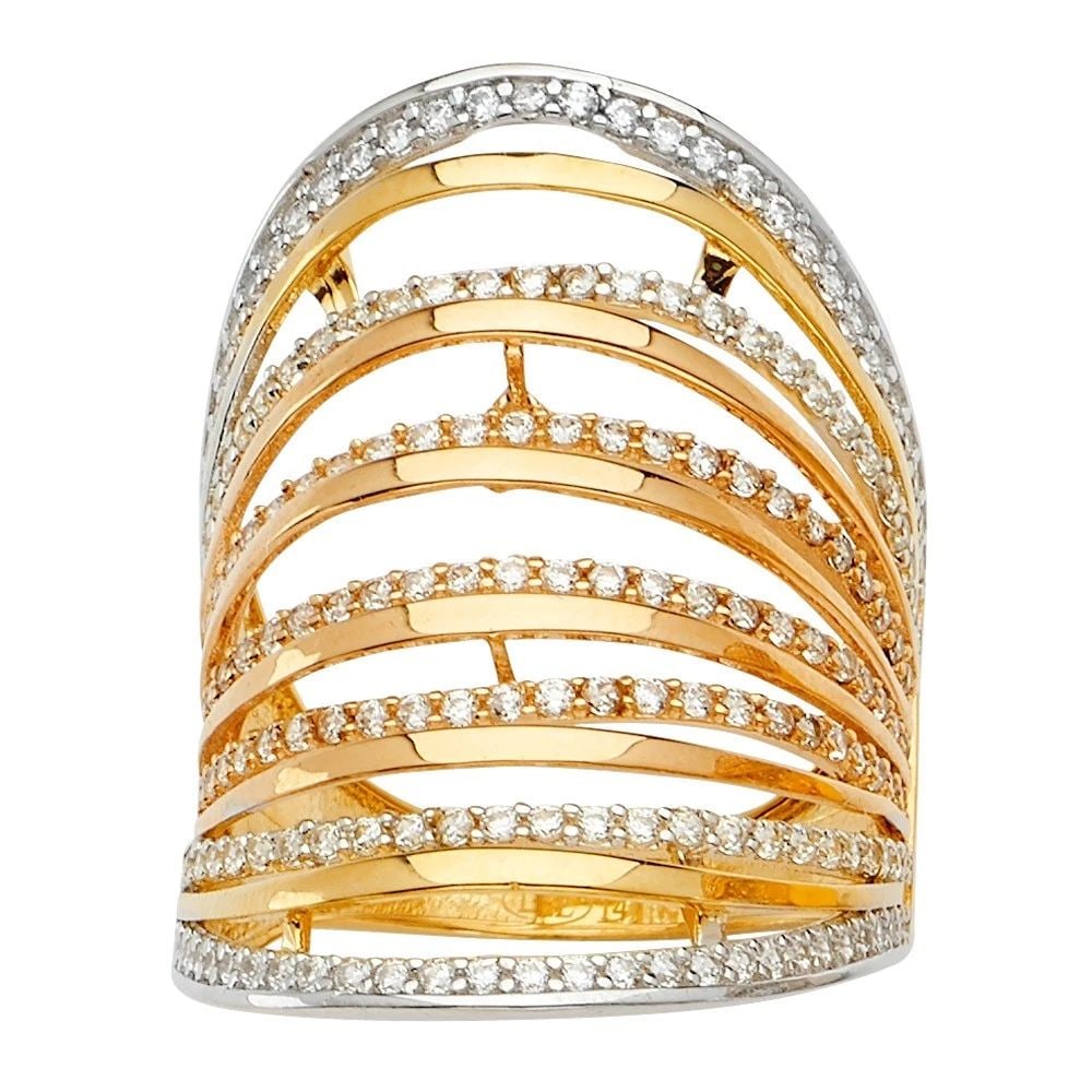 NEW 14K TRI COLOR GOLD FANCY RING (1 of 2)