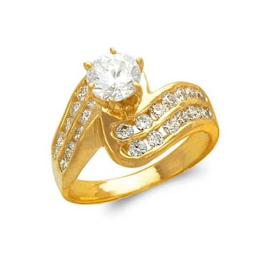 NEW 14K YELLOW GOLD LADIES FASHION SOLITAIRE RING: NEW 14K YELLOW GOLD LADIES FASHION SOLITAIRE RING LADIES FASHION SOLITAIRE RING NEW 14K YELLOW GOLD SIZE Apx: 13mm Apx WEIGHT: 5.9g
