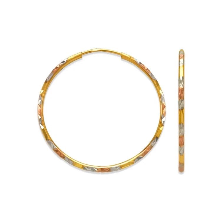 NEW 14K TRICOLOR GOLD 1.8MM ROUND TUBE HOOP EARRINGS: NEW 14K TRICOLOR GOLD 1.8MM ROUND TUBE HOOP EARRINGS 1.8MM ROUND TUBE HOOP EARRINGS NEW 14K TRICOLOR GOLD Width: Approx. 1.8mm Average Apx WEIGHT: 1g