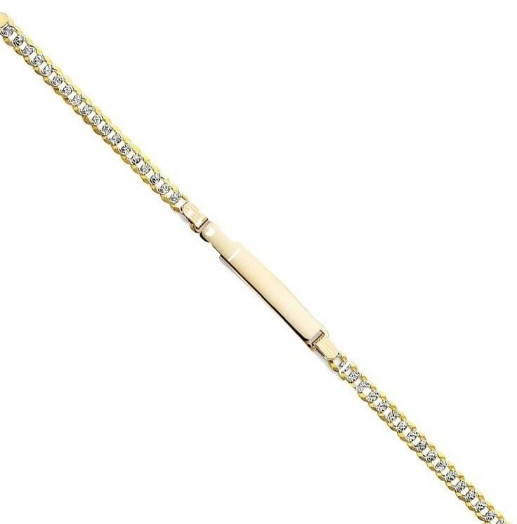 NEW 14K YELLOW GOLD CUBAN WP ID BRACELET (1 of 2)