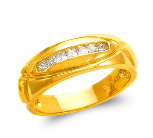 NEW 14K YELLOW GOLD MEN'S COUPLE RING (1 of 2)