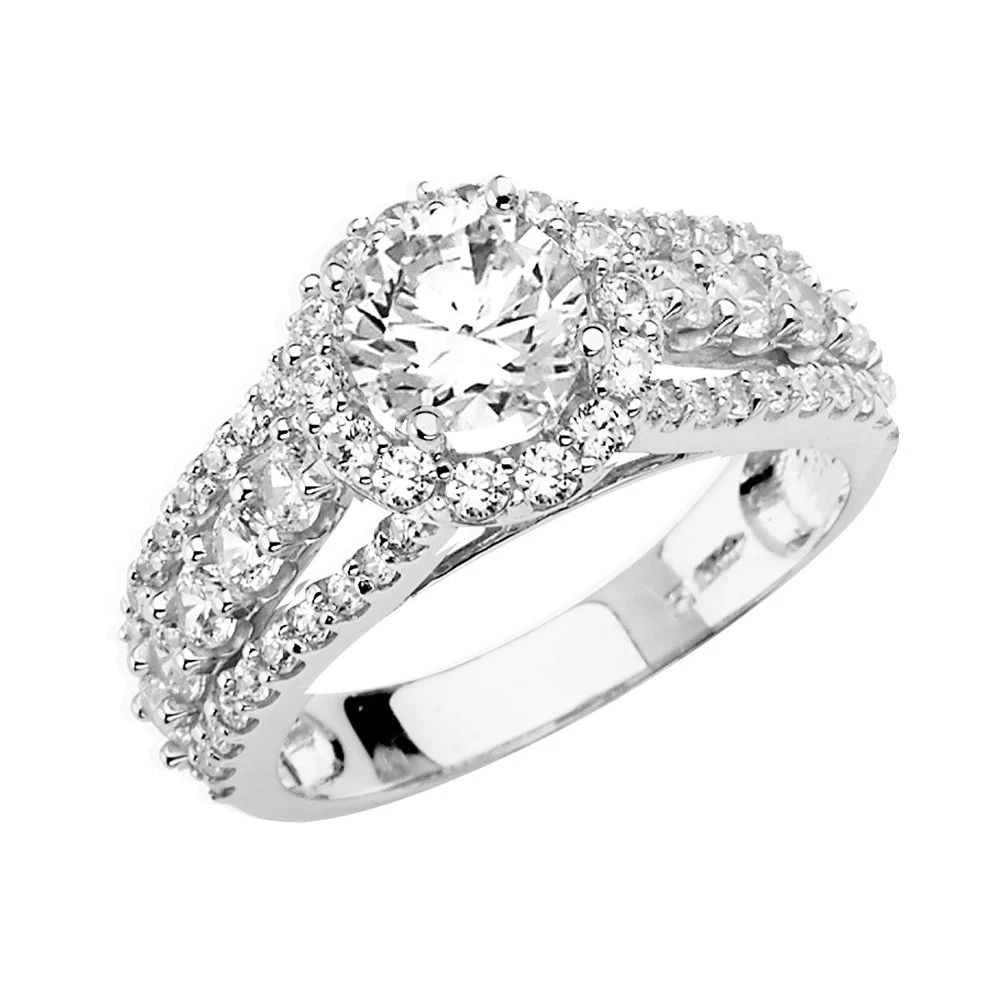 NEW 14K WHITE GOLD ENGAGEMENT RING - SIZE 7 (1 of 2)