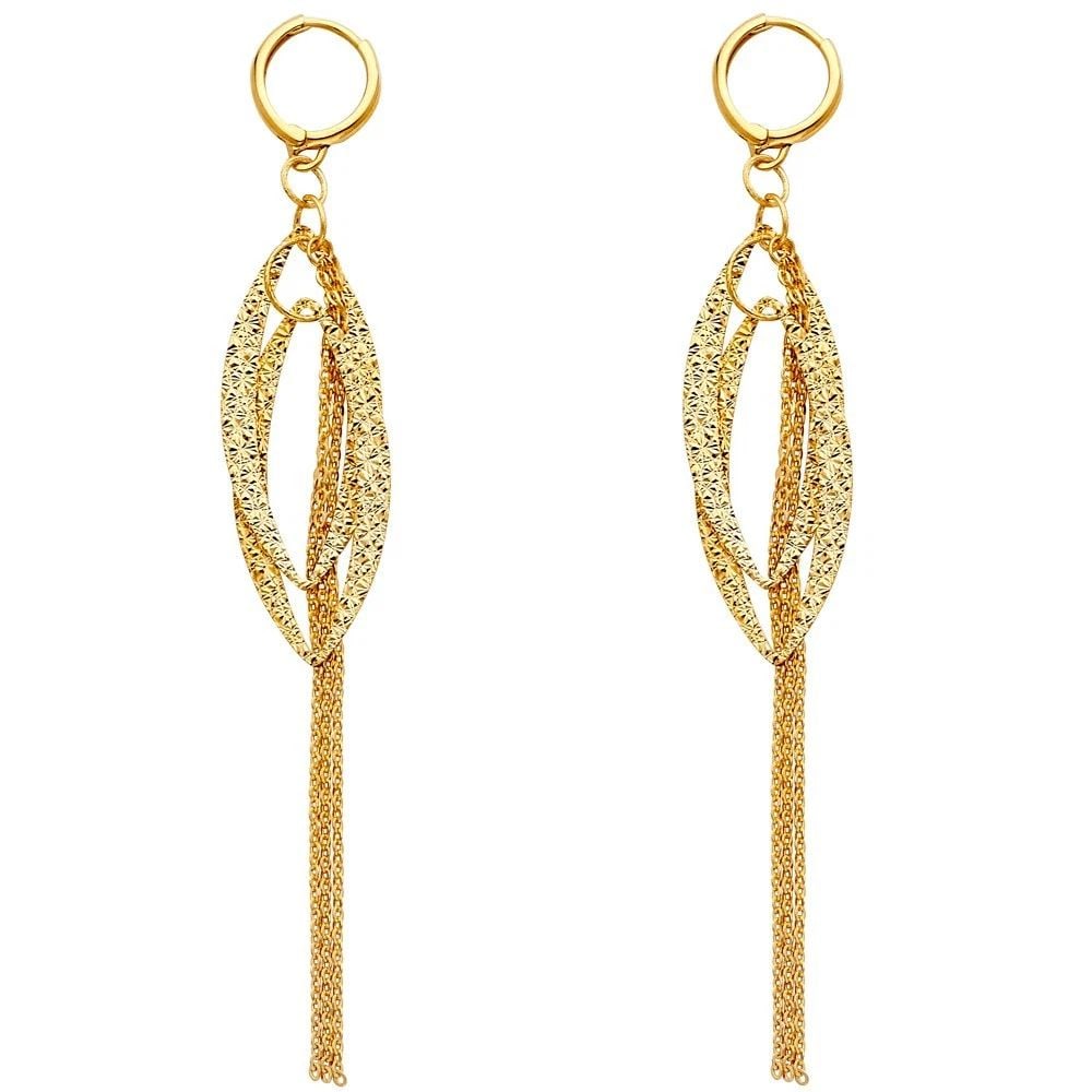 NEW 14K YELLOW GOLD DANGLING EARRINGS (1 of 2)
