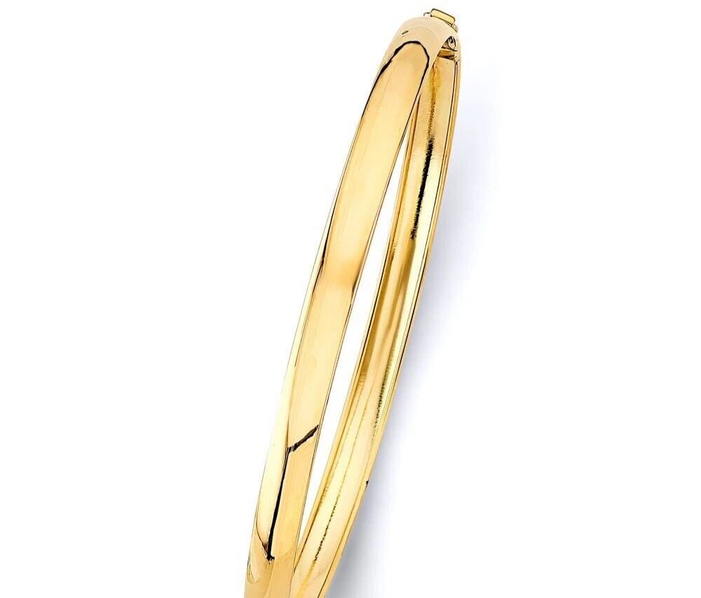 NEW 14K YELLOW GOLD 5MM PLAIN FLEXIBLE BANGLE (1 of 2)