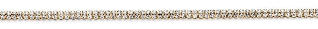NEW 14K YELLOW GOLD 2 LINE TENNIS BRACELET: NEW 14K YELLOW GOLD 2 LINE TENNIS BRACELET 2 LINE TENNIS BRACELET NEW 14K YELLOW GOLD LENGTH - 7.25in Apx WEIGHT - 5.5g