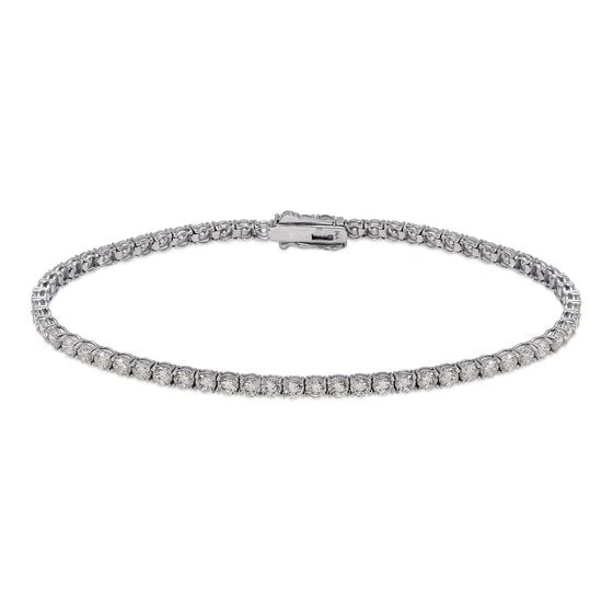 NEW 14K WHITE GOLD ROUND PAVE TENNIS BRACELET 2.5MM: NEW 14K WHITE GOLD ROUND PAVE TENNIS BRACELET 2.5MM ROUND PAVE TENNIS BRACELET 2.5MM NEW 14K WHITE GOLD LENGTH: 7" 7.5" inch AVERAGE Apx WEIGHT : 5.5g
