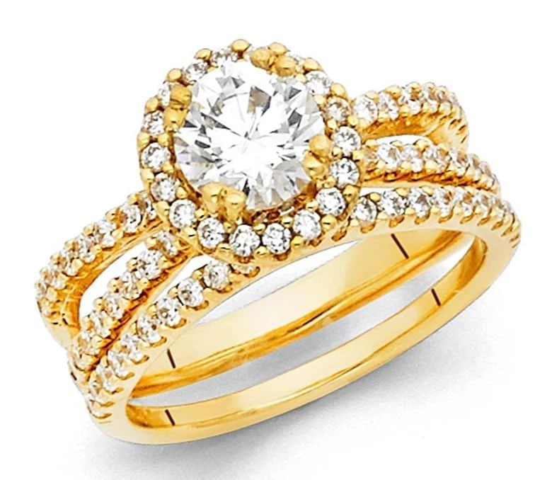 NEW 14K YELLOW GOLD DUO SET-SIZE 7 (1 of 2)