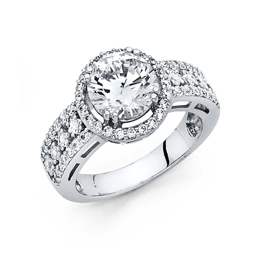 NEW 14K WHITE GOLD ENGAGEMENT RING - SIZE 7 (1 of 2)