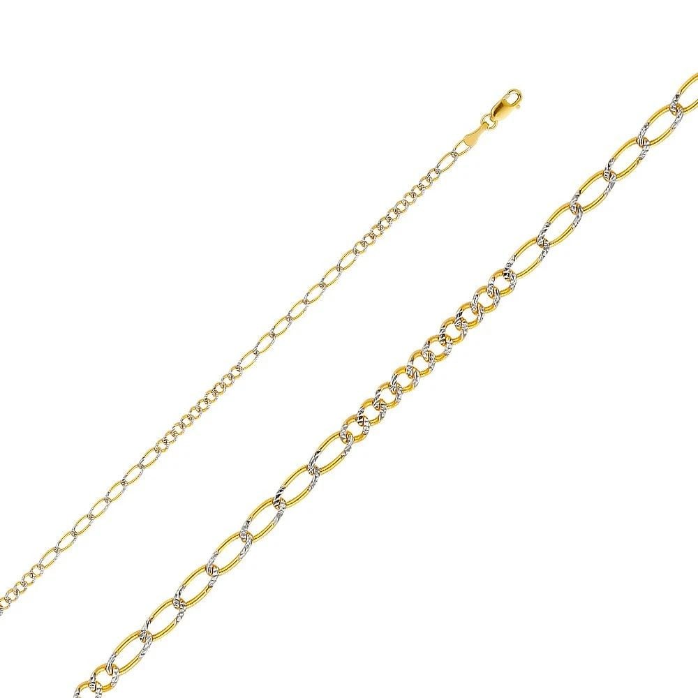 NEW NEW 14K YELLOW GOLD 2.6MM FIGARO 10+7 WP CHAIN (1 of 2)