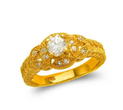 NEW 14K YELLOW GOLD LADIES FASHION SOLITAIRE RING: NEW 14K YELLOW GOLD LADIES FASHION SOLITAIRE RING LADIES FASHION SOLITAIRE RING NEW 14K YELLOW GOLD Apx. SIZE: 9mm Apx. WEIGHT: 5.4g