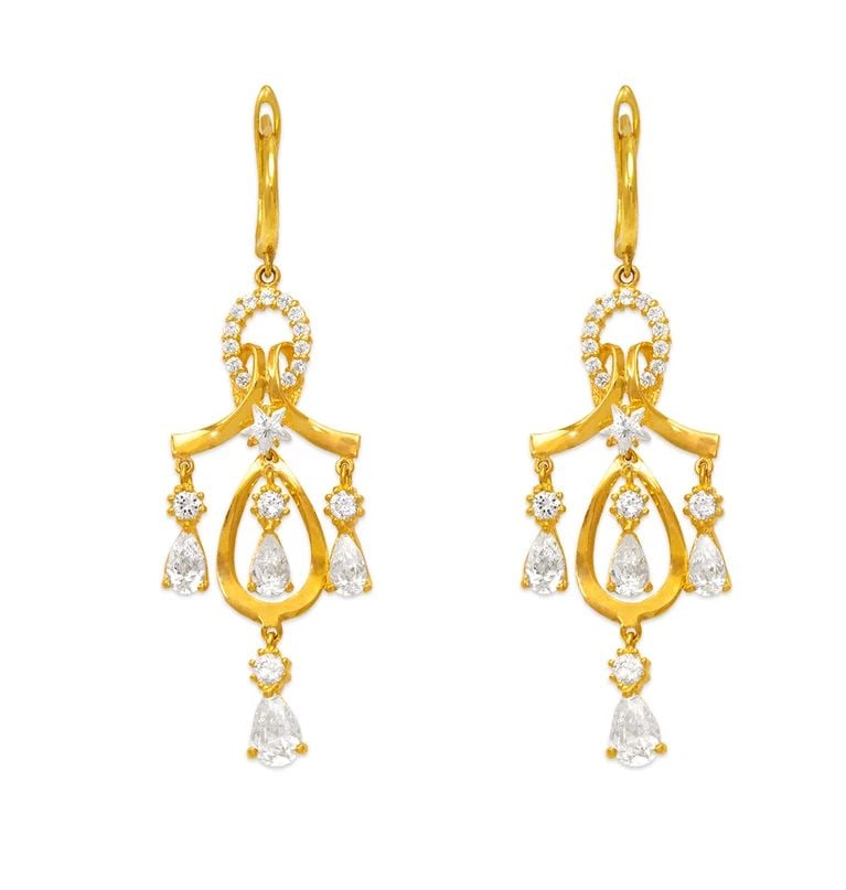 NEW 14K YELLOW GOLD FANCY CHANDELIER DROP EARRINGS: NEW 14K YELLOW GOLD FANCY CHANDELIER DROP EARRINGS FANCY CHANDELIER DROP EARRINGS NEW 14K YELLOW GOLD Width: Approx. 15x50mm Apx WEIGHT: 5.4g