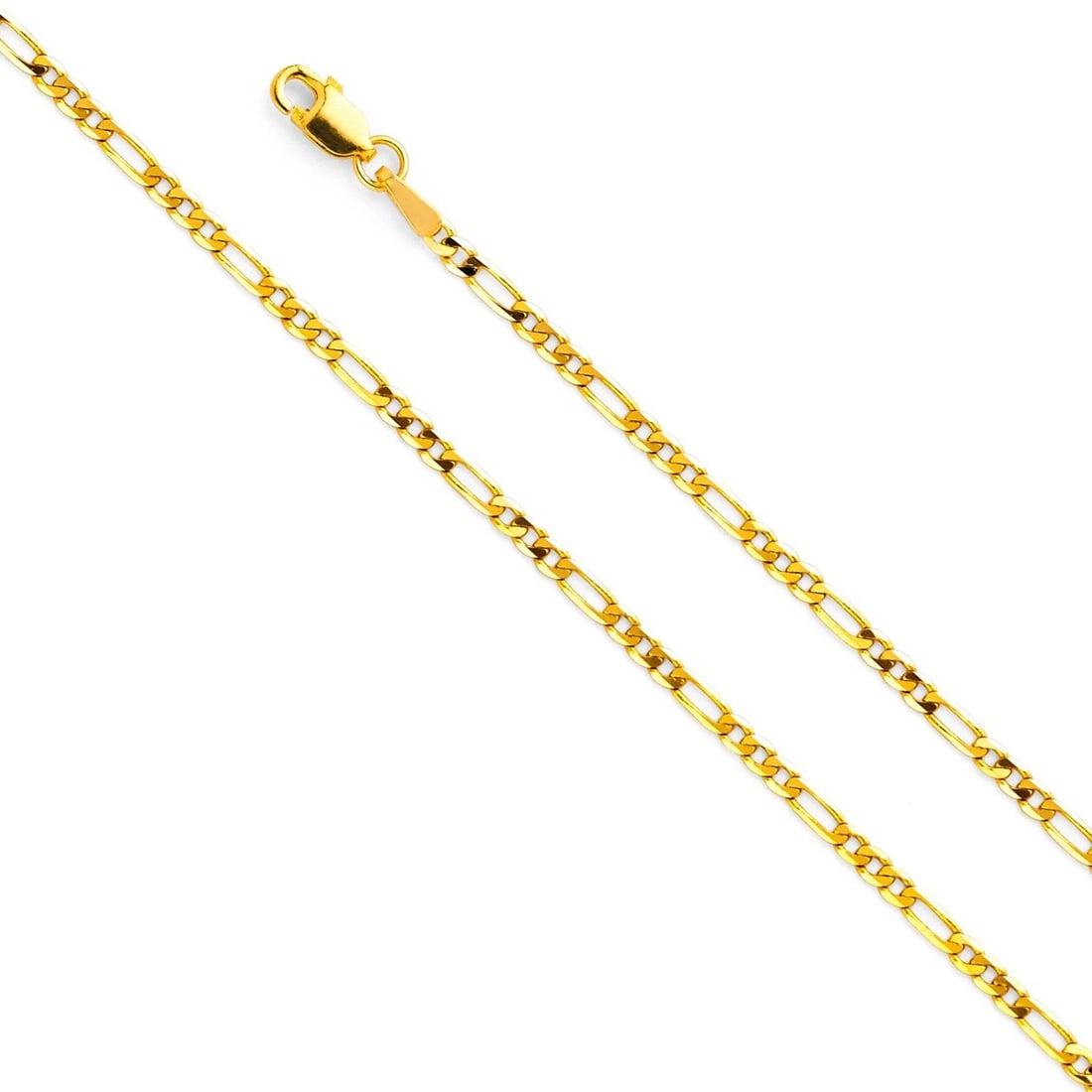 NEW 14K YELLOW GOLD 2.3 MM FIGARO 3+1 CHAIN (1 of 2)