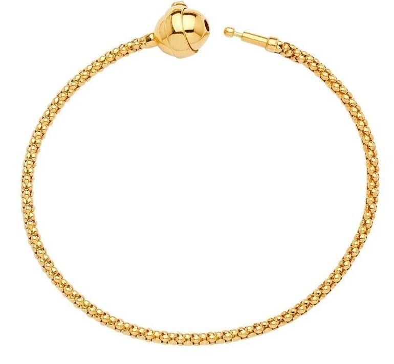 NEW 14K YELLOW GOLD FLEXIBLE BRACELET CHARM FOR MIX & MATCH (1 of 2)