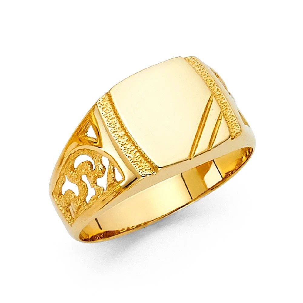 NEW 14K YELLOW GOLD MEN'S RING - SIZE 10: NEW 14K YELLOW GOLD MEN'S RING MEN'S RING NEW 14K YELLOW GOLD WIDTH : 11 mm WEIGHT : 5.2g