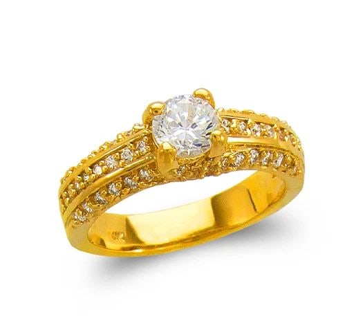 NEW 14K YELLOW GOLD LADIES FASHION SOLITAIRE RING: NEW 14K YELLOW GOLD LADIES FASHION SOLITAIRE RING LADIES FASHION SOLITAIRE RING NEW 14K YELLOW GOLD Apx. SIZE: 6mm Apx. WEIGHT: 5.1g