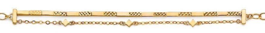 NEW 14K YELLOW GOLD 2 LINE BRACELET: NEW 14K YELLOW GOLD 2 LINE BRACELET 2 LINE BRACELET NEW 14K YELLOW GOLD LENGTH - 7+1in Apx WEIGHT - 5.1g