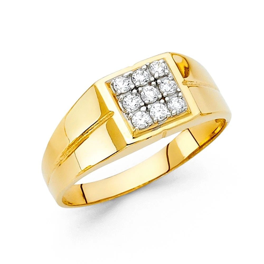 NEW 14K TWO TONE GOLD MEN'S RING - SIZE 10: NEW 14K TWO TONE GOLD MEN'S RING MEN'S RING NEW 14K TWO TONE GOLD WIDTH : 9 mm WEIGHT : 5.1g
