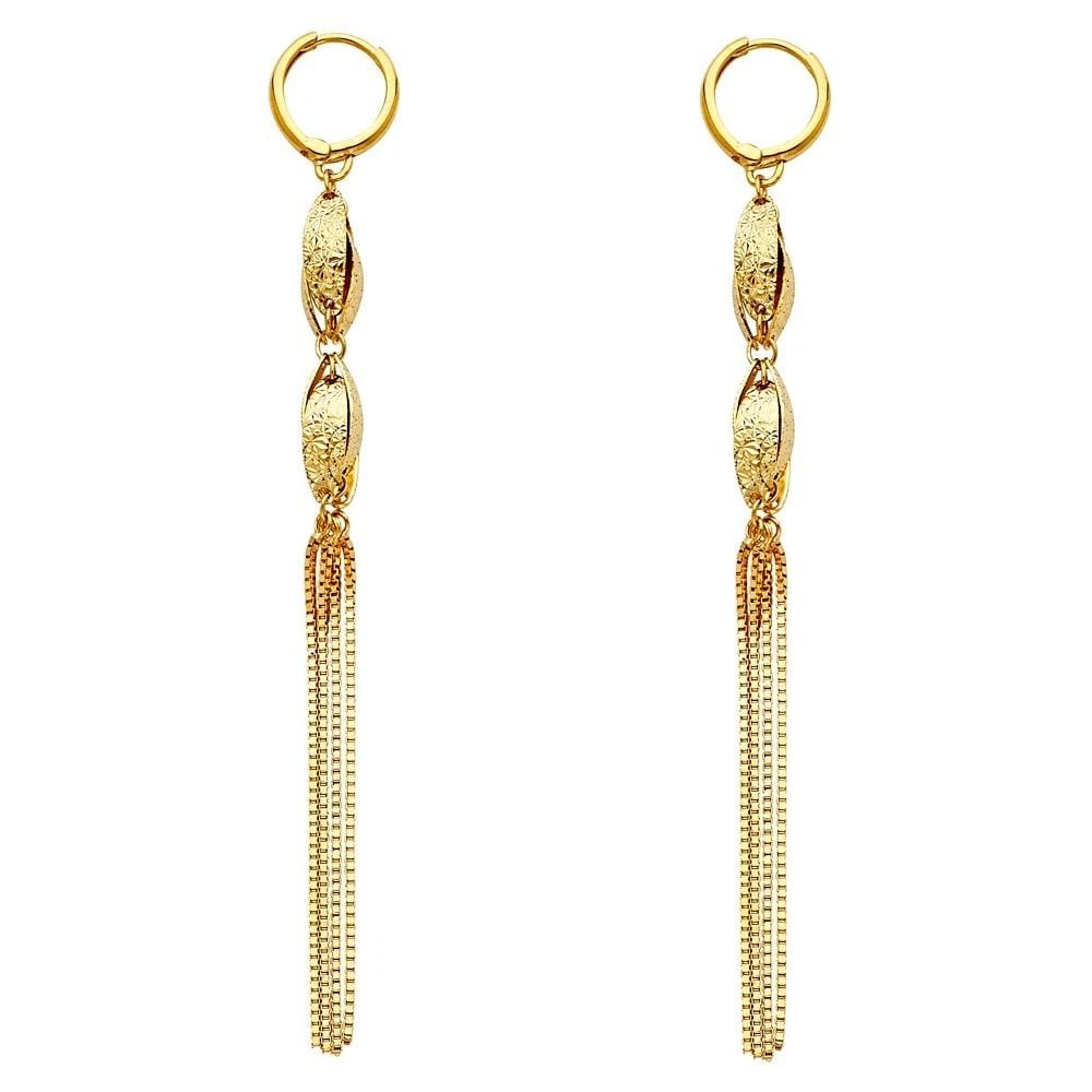 NEW 14K YELLOW GOLD DANGLING EARRINGS (1 of 2)