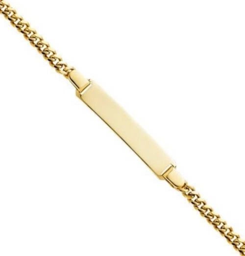 NEW 14K YELLOW GOLD CURB PLAIN BABY ID BRACELET: 14K YELLOW GOLD CUBAN PLAIN BABY ID BRACELET CUBAN PLAIN BABY ID BRACELET NEW 14K YELLOW GOLD LENGTH - 6in Apx WEIGHT - 5g