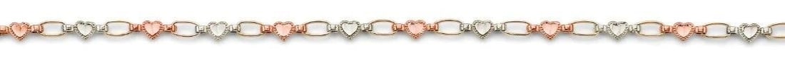 NEW 14K TRI COLOR GOLD HEART BRACELET: NEW 14K TRI COLOR GOLD HEART BRACELET HEART BRACELET NEW 14K TRI COLOR GOLD LENGTH - 7.25in Apx WEIGHT - g
