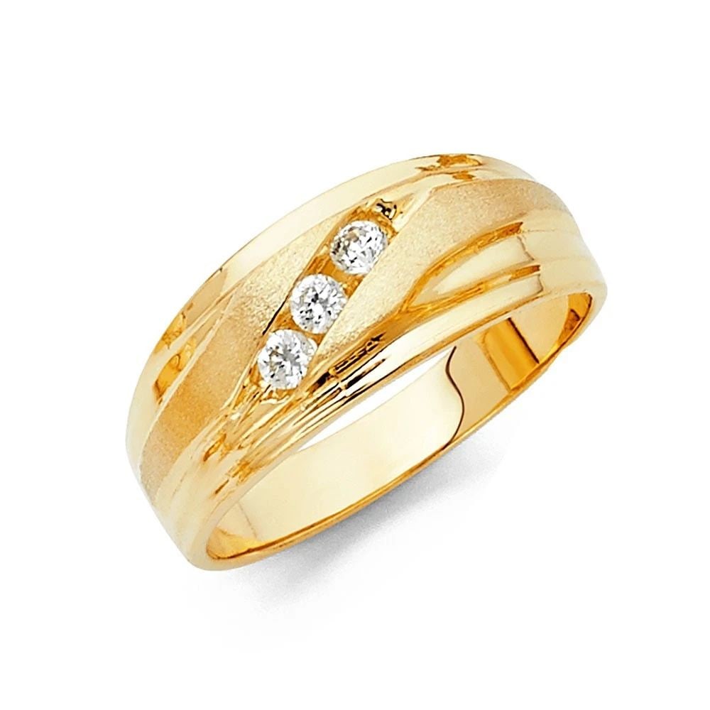 NEW 14K YELLOW GOLD MEN'S WEDDING BAND- SIZE 10: NEW 14K YELLOW GOLD MEN'S WEDDING BAND MEN'S WEDDING BAND NEW 14K YELLOW GOLD WIDTH : 8 mm WEIGHT : 5g