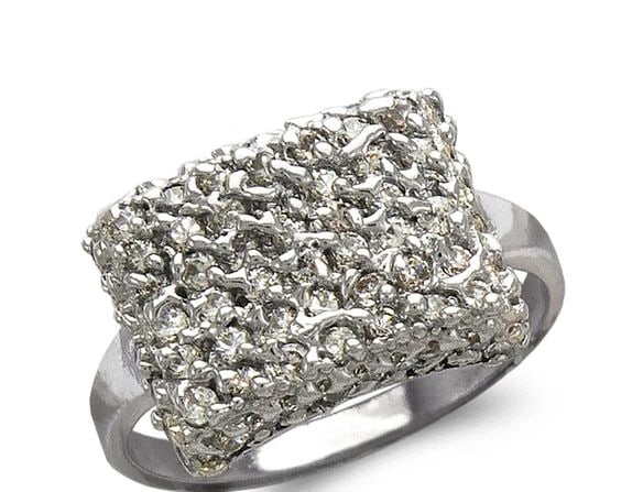 NEW 14K WHITE GOLD LADIES FASHION WHITE RING (1 of 2)