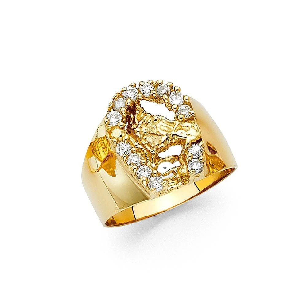 NEW 14K YELLOW GOLD LUCKY HORSE SHOE MEN'S RING - SIZE 10: NEW 14K YELLOW GOLD LUCKY HORSE SHOE MEN'S RING LUCKY HORSE SHOE MEN'S RING NEW 14K YELLOW GOLD WIDTH : 16 mm WEIGHT : 4.8g