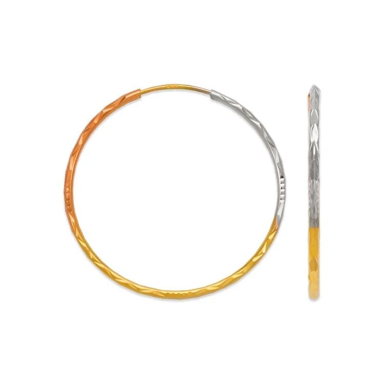 NEW 14K TRICOLOR GOLD 1.8MM ROUND TUBE HOOP EARRINGS: NEW 14K TRICOLOR GOLD 1.8MM ROUND TUBE HOOP EARRINGS 1.8MM ROUND TUBE HOOP EARRINGS NEW 14K TRICOLOR GOLD Width: Approx. 1.8mm Apx WEIGHT: 0.8g