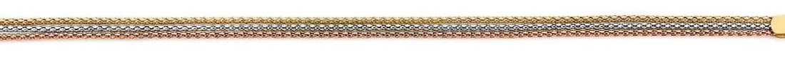 NEW 14K TRI COLOR GOLD 3 LINE BRACELET (1 of 2)