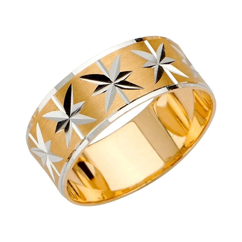 NEW 14K TWO TONE GOLD 8MM DC TAPE RED WEDDING BAND - SIZE 10 - SIZE 10 (1 of 2)