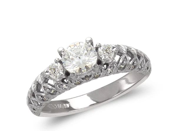 NEW 14K WHITE GOLD LADIES FASHION WHITE SOLITAIRE RING: NEW 14K WHITE GOLD LADIES FASHION WHITE SOLITAIRE RING LADIES FASHION WHITE SOLITAIRE RING NEW 14K WHITE GOLD Apx. WIDTH: 6mm Apx. WEIGHT: 4.6g