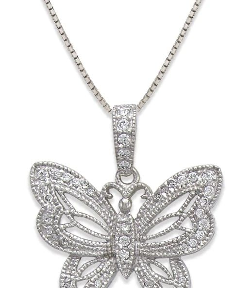 NEW 14K WHITE GOLD BUTTERFLY PENDANT: NEW 14K WHITE GOLD BUTTERFLY PENDANT BUTTERFLY PENDANT NEW 14K WHITE GOLD Apx. WIDTH: 25x20mm Apx WEIGHT: 4.6g