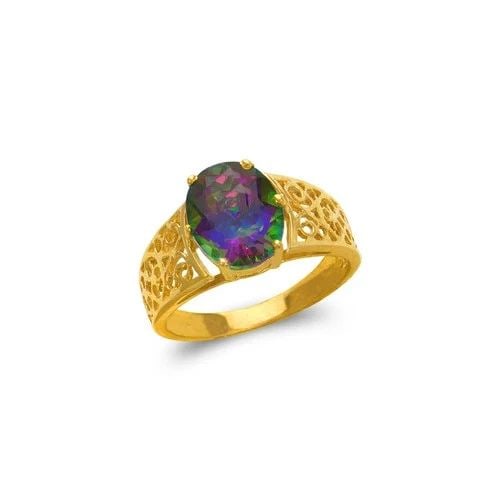 NEW 14K YELLOW GOLD LADIES MYSTIC RING (1 of 2)