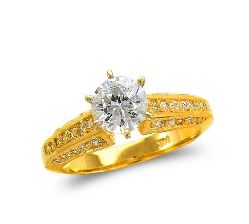 NEW 14K YELLOW GOLD LADIES FASHION SOLITAIRE RING: NEW 14K YELLOW GOLD LADIES FASHION SOLITAIRE RING LADIES FASHION SOLITAIRE RING NEW 14K YELLOW GOLD Apx. SIZE: 5mm Apx. WEIGHT: 4.5g