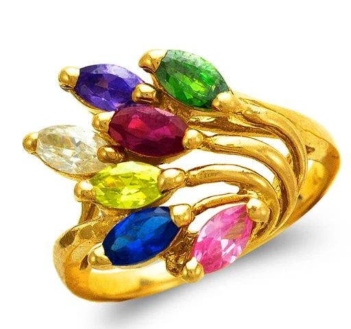NEW 14K YELLOW GOLD MOTHER'S RING (1 of 2)