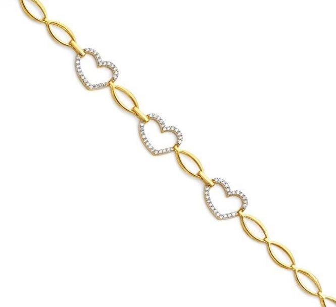 NEW 14K YELLOW GOLD BRACELET: 14K YELLOW GOLD BRACELET BRACELET C Z NEW 14K YELLOW GOLD LENGTH - 7.25in Apx WEIGHT - 4.5g